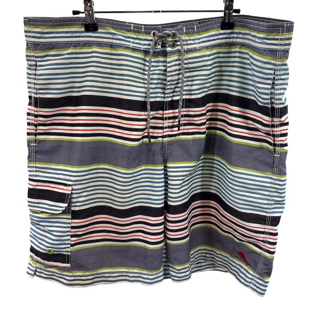 Tommy Bahama Relax Mens Swim Trunks Size Large Striped Board Shorts
